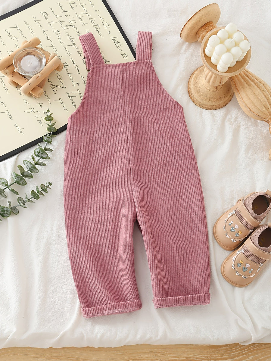 Salopette en velours côtelé pour bébé fille, combinaison avec broderie 3D en forme de serviette et fleurs, pantalon déco