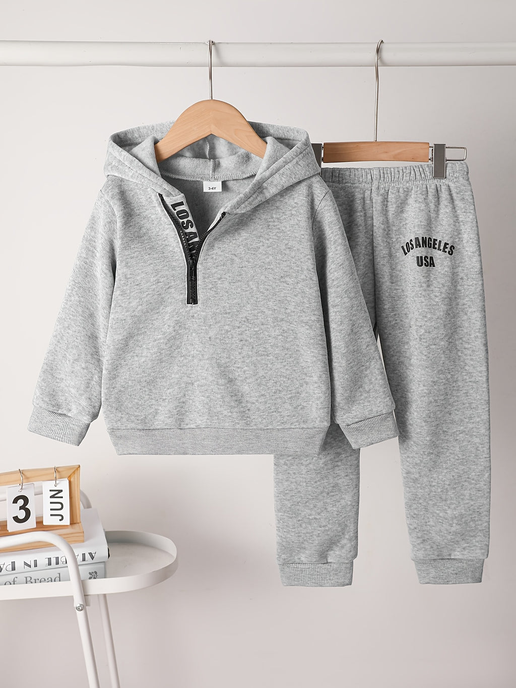 Ensemble sweat à capuche imprimé lettres pour petit garçon — Monptitlou