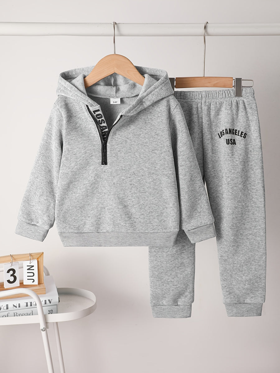 Ensemble sweat à capuche imprimé lettres pour petit garçon — Monptitlou