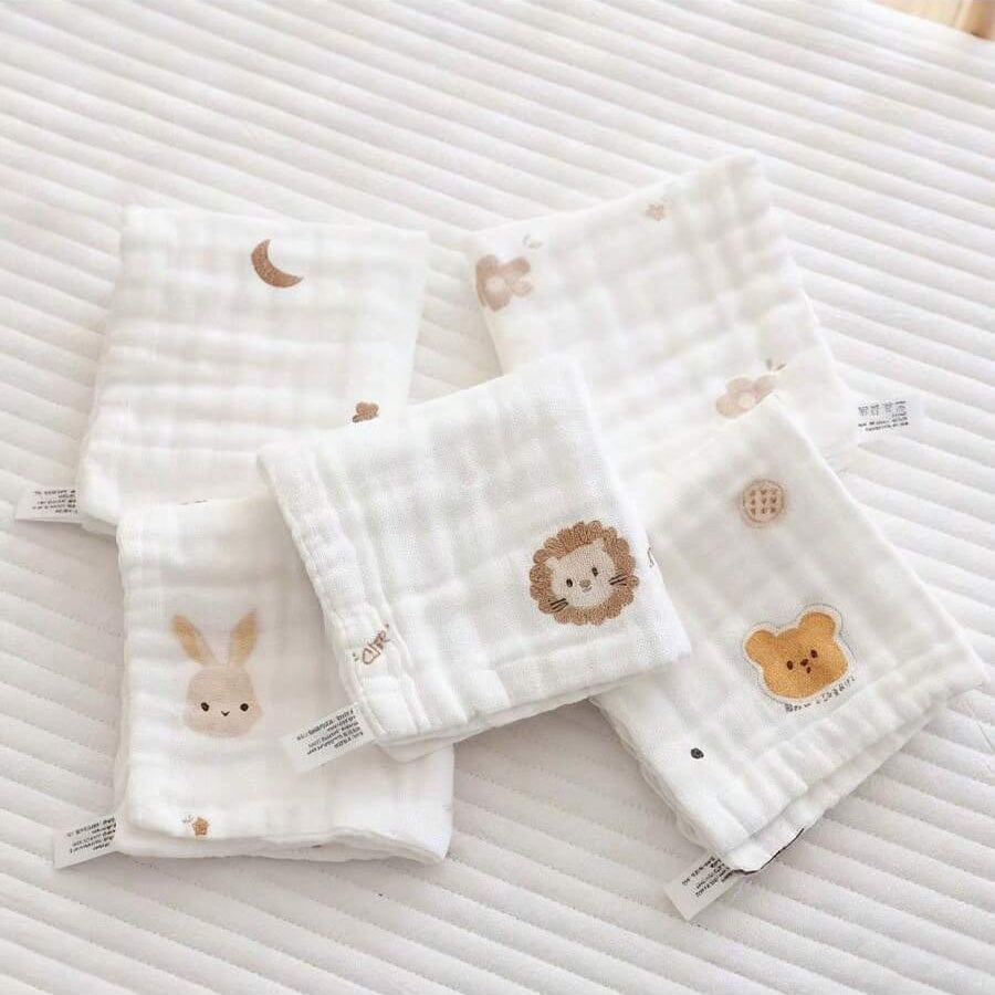 Serviette Carrée Bébé, Motif Cartoon Mignon — Monptitlou