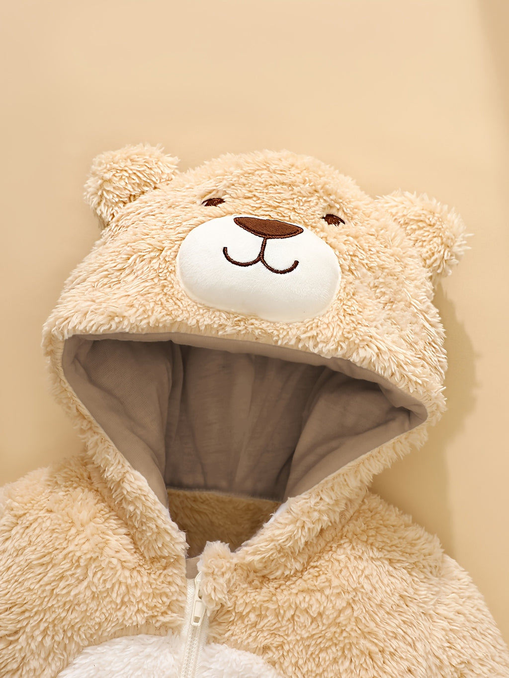 Grenouillère polaire à capuche ourson, 0 à 1 an — Monptitlou