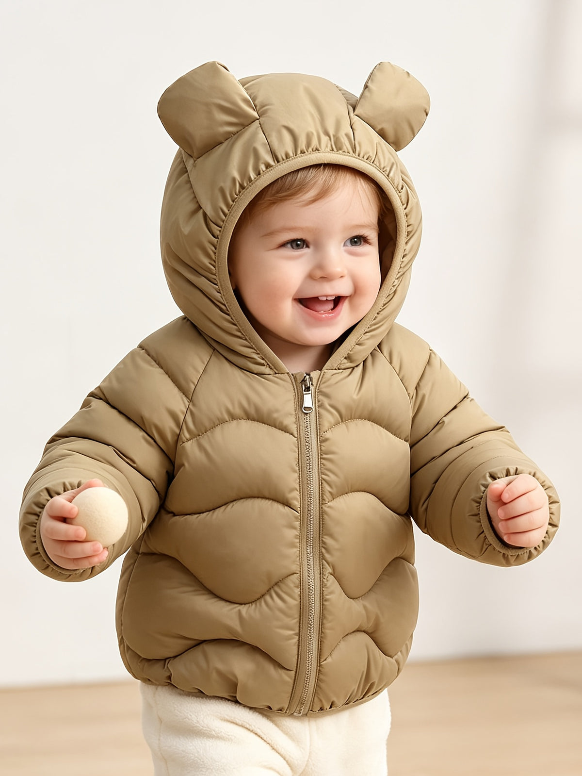 Veste parka imprimée kaki légère et chaude pour bébé — Monptitlou Image
