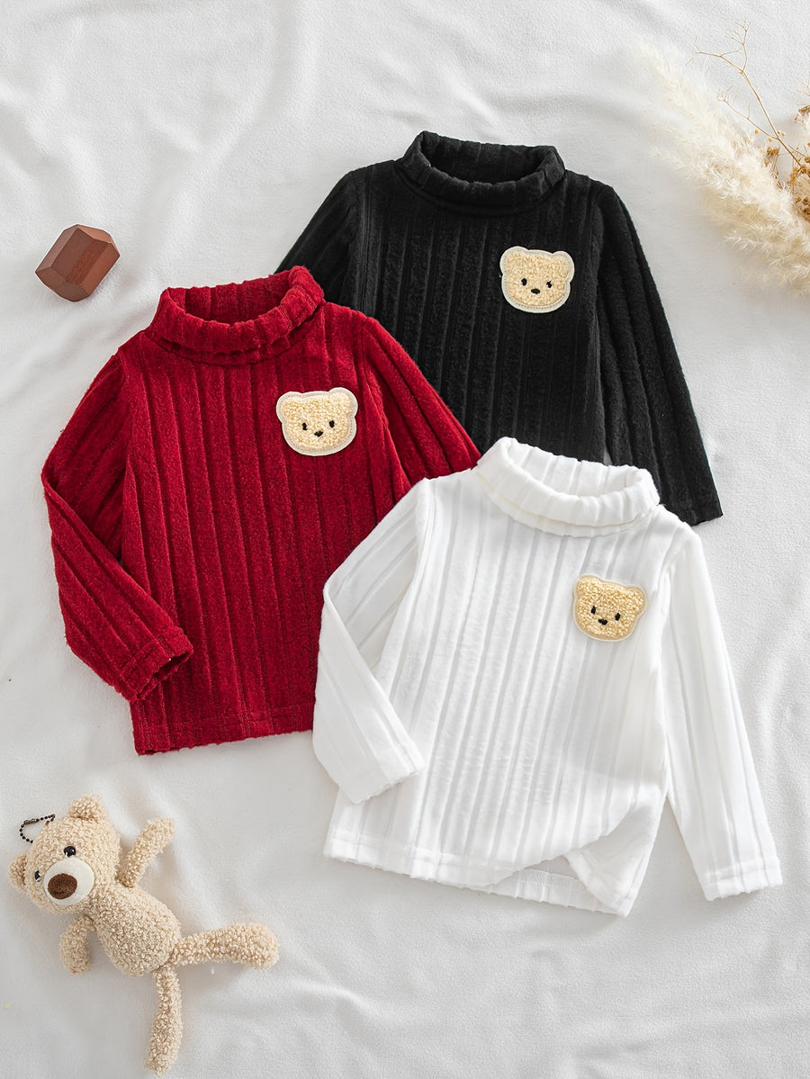 Ensemble 3 pièces pour bébé : Haut à col montant, manches longues — Monptitlou