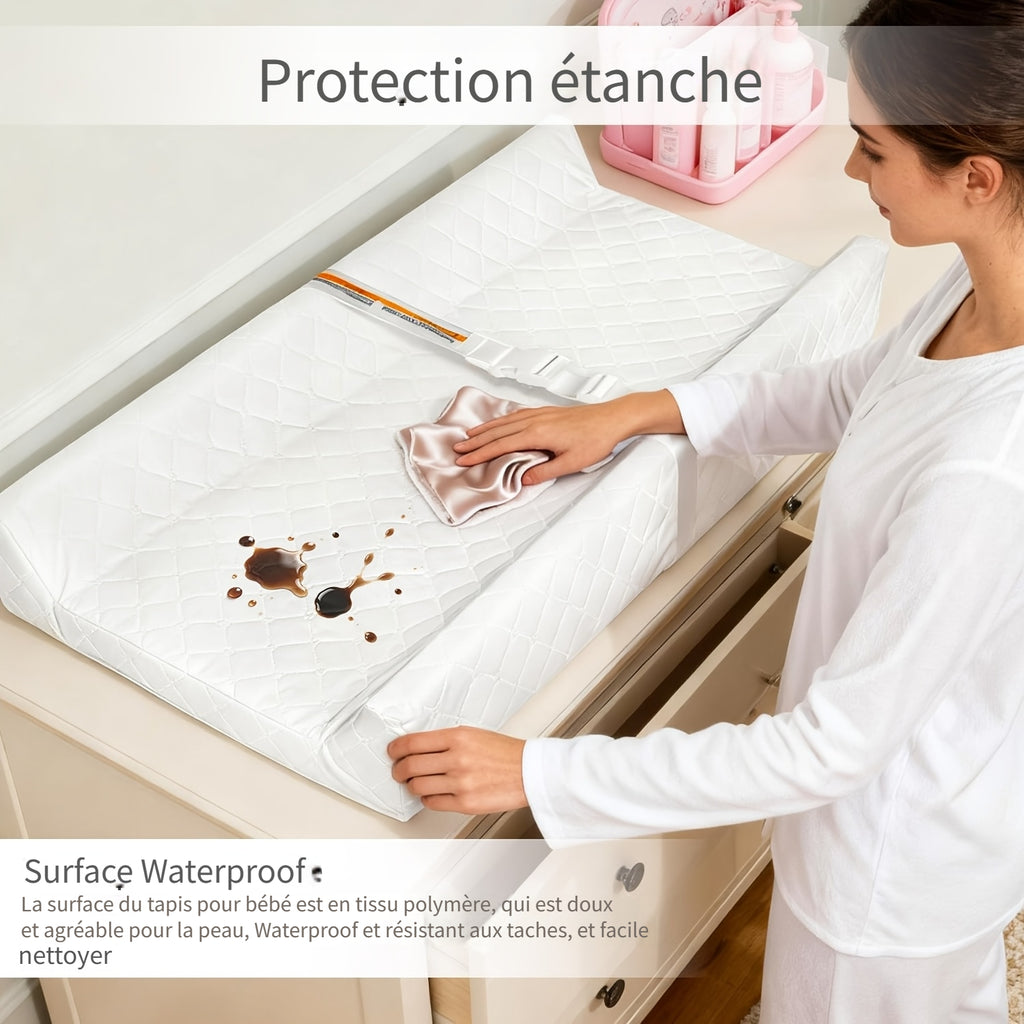 Matelas à langer pour bébé, tapis à langer antidérapant et lavable avec — Monptitlou