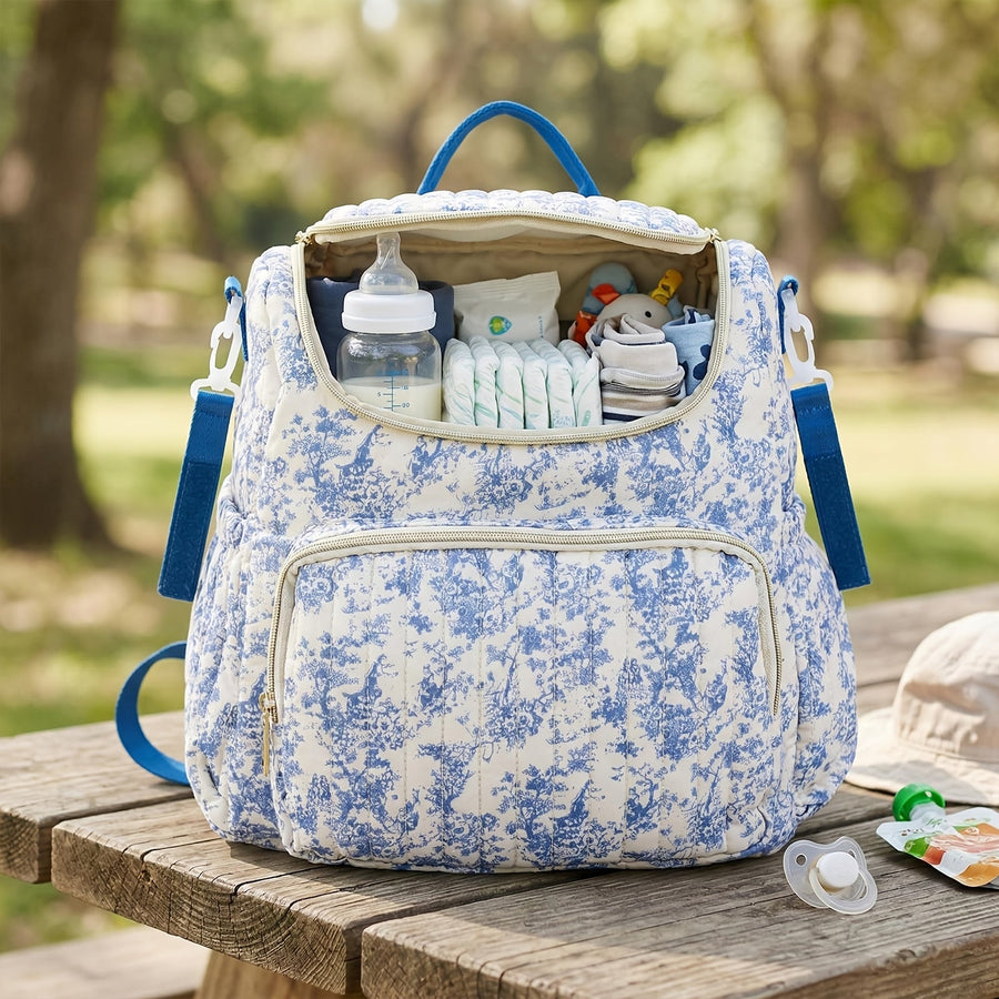 [Essentiel pour parents] Sac à langer à dos floral pour maman et papa — Monptitlou