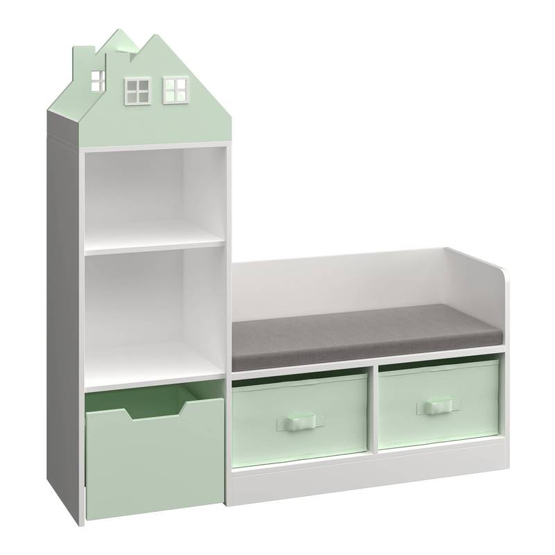 Banc Vipsali pour Enfants avec Étagère au Design Maison — Monptitlou