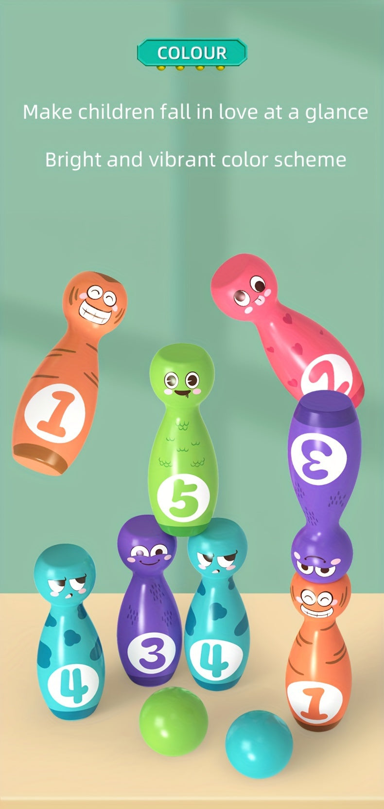Jeu de Quilles pour Enfants avec Expressions Drôles — Monptitlou