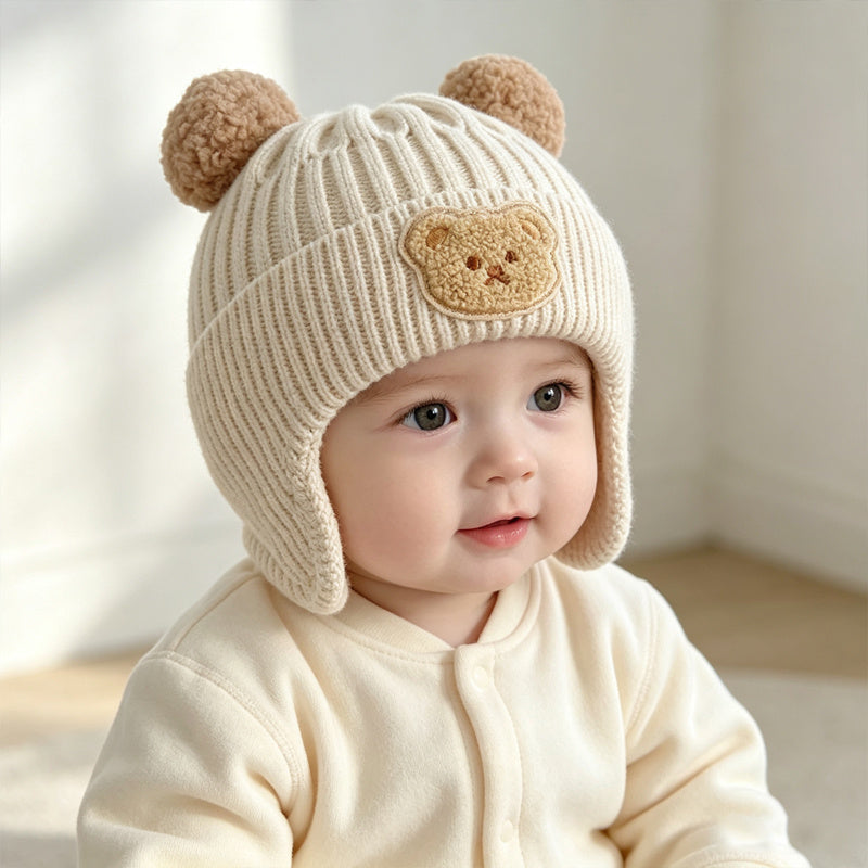 Bonnet Épaissi Adorable sur le Thème de l'Ours pour Garçons et Filles — Monptitlou