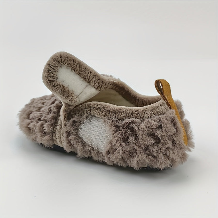 Chaussons douillets en fourrure pour bébé fille, semelle souple pour l'intérieur, automne et hiver
