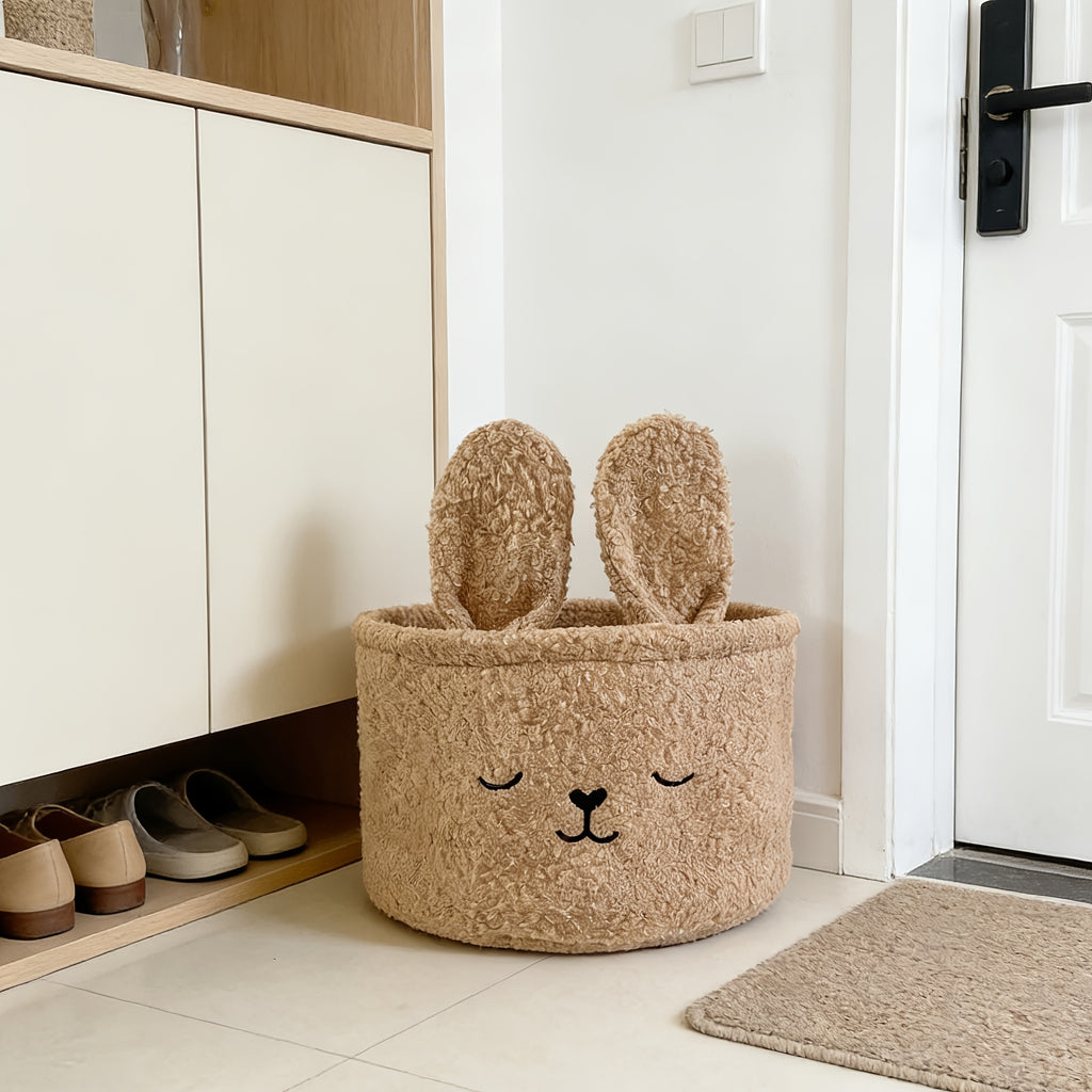 1 panier de rangement en polaire Teddy Lapin Mignon — Monptitlou