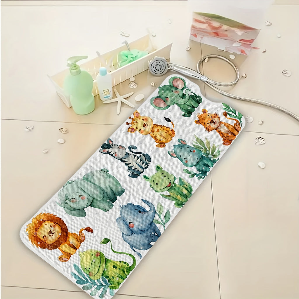 1 Tapis de Baignoire pour Salle de Bain — Motif Animaux Cartoon — Monptitlou