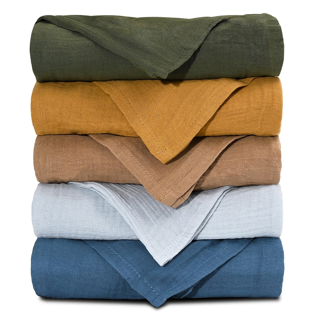Lot de 5 langes bébé en mousseline, 7 motifs — Monptitlou Image