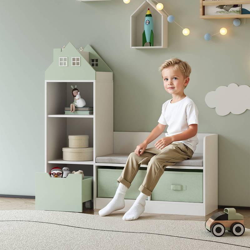 Banc Vipsali pour Enfants avec Étagère au Design Maison — Monptitlou Image