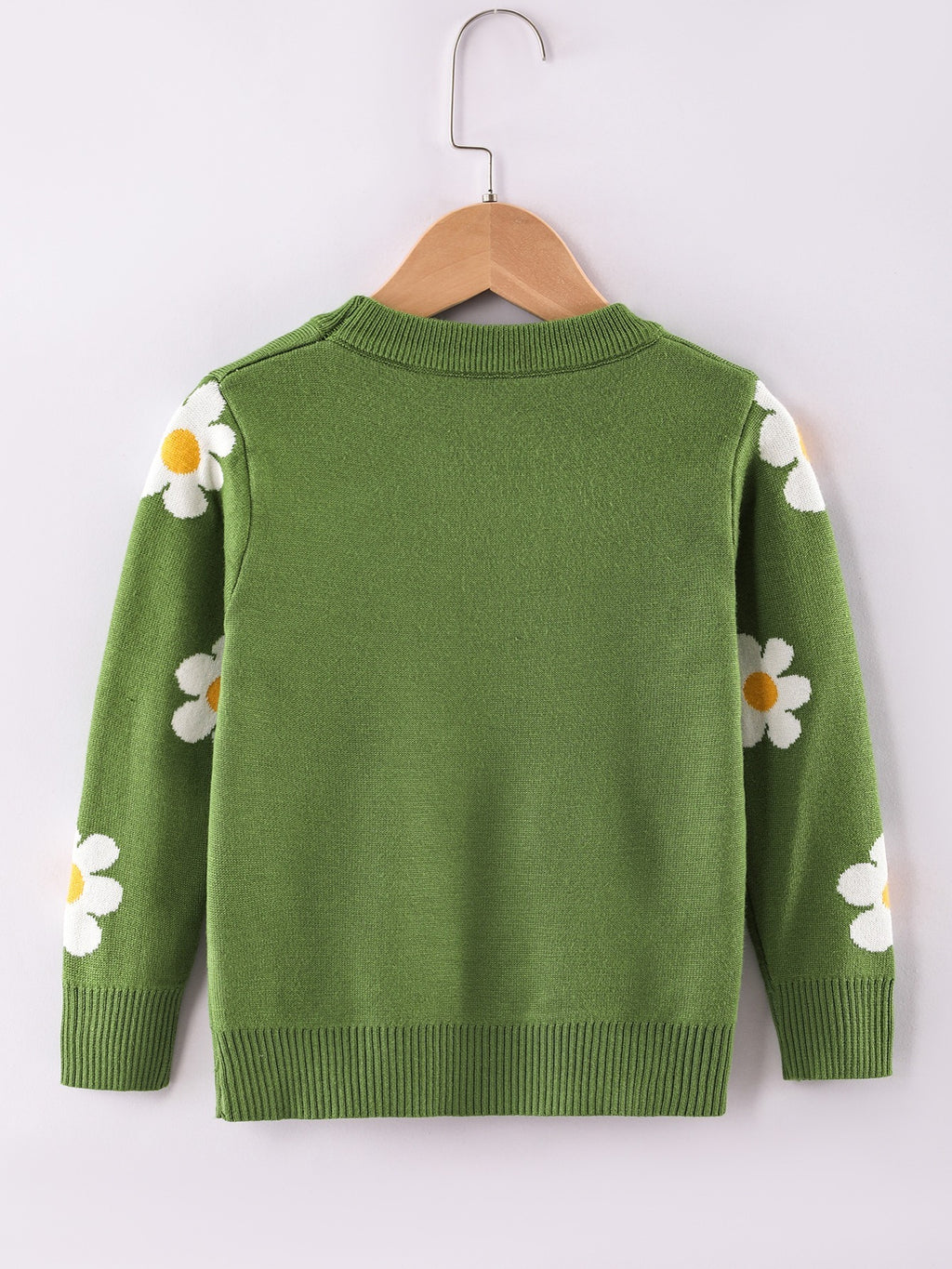 Pull col rond pour fille motif fleuri pour l'hiver — Monptitlou
