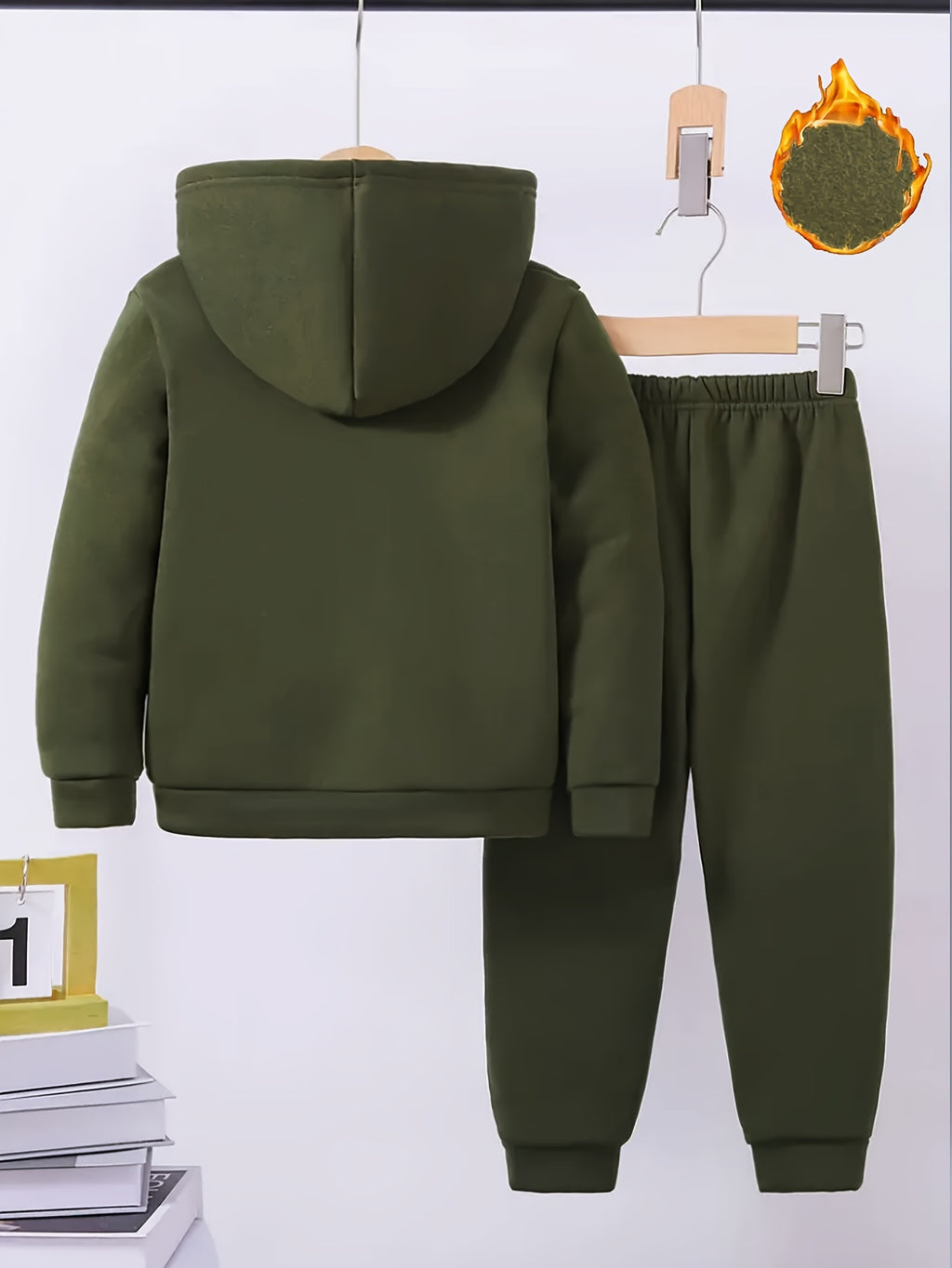 Ensemble de sport à capuche épais motif ours 3D en relief pour automne — Monptitlou