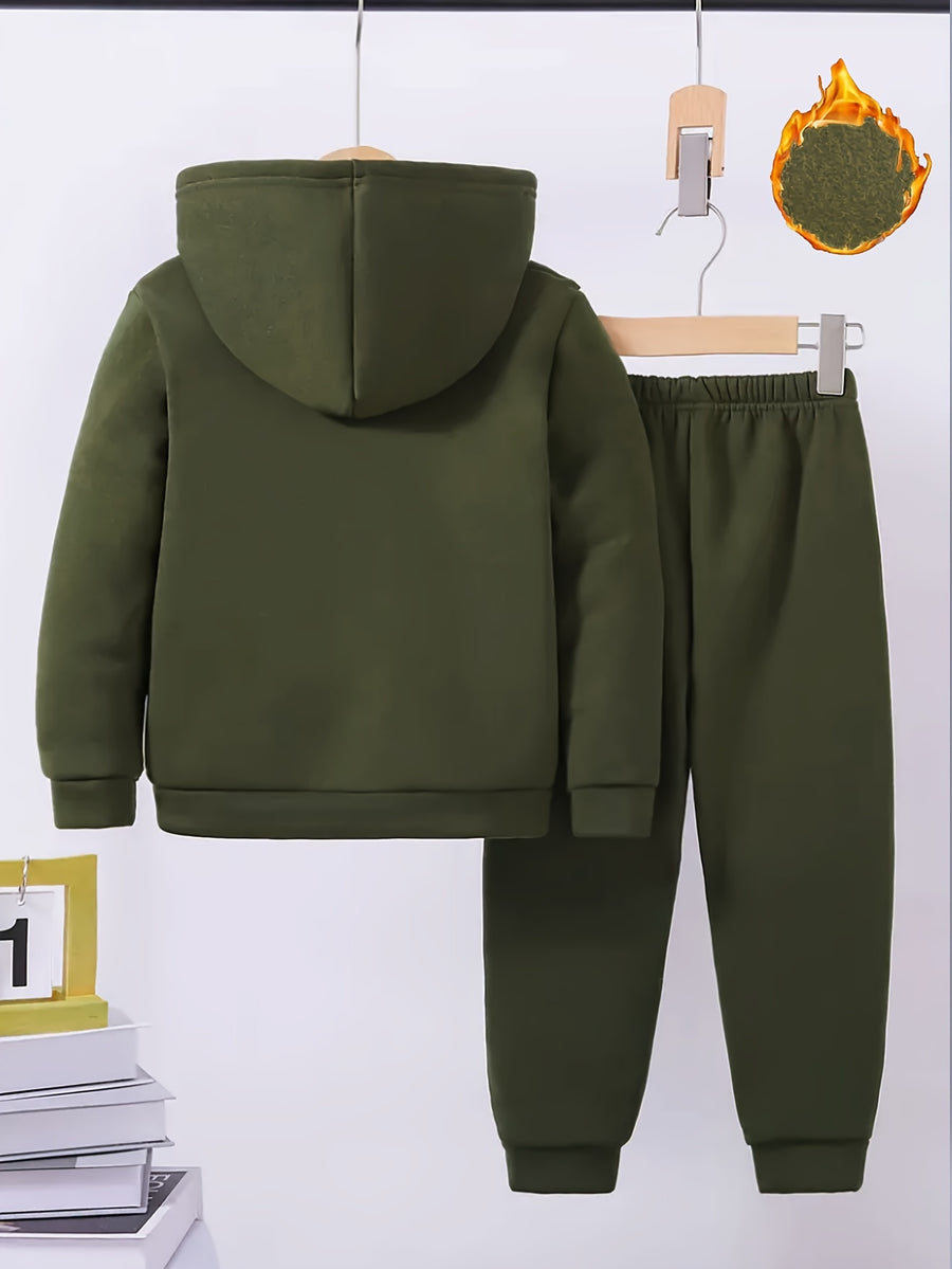 Ensemble de sport à capuche épais motif ours 3D en relief pour automne — Monptitlou