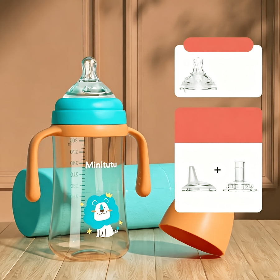 /set Biberon 300ml avec Poignée, Bec -fuite, Bec Canard — Monptitlou