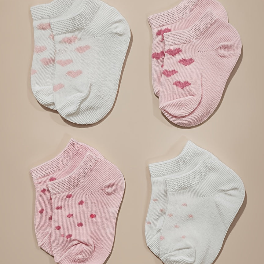 Paires de chaussettes courtes pour enfants à imprimé cœurs — Monptitlou