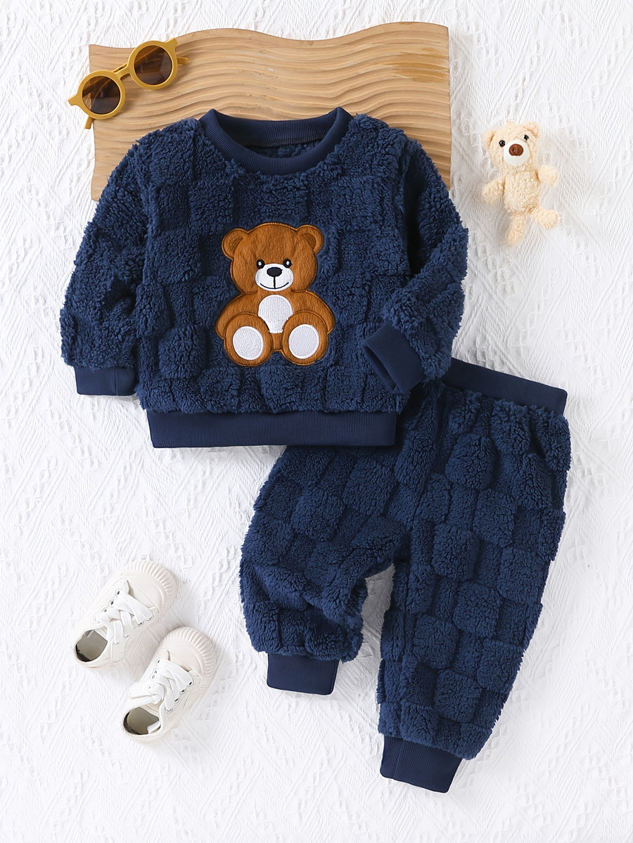 Ensemble chaud en peluche d'automne/hiver pour garçon — Monptitlou
