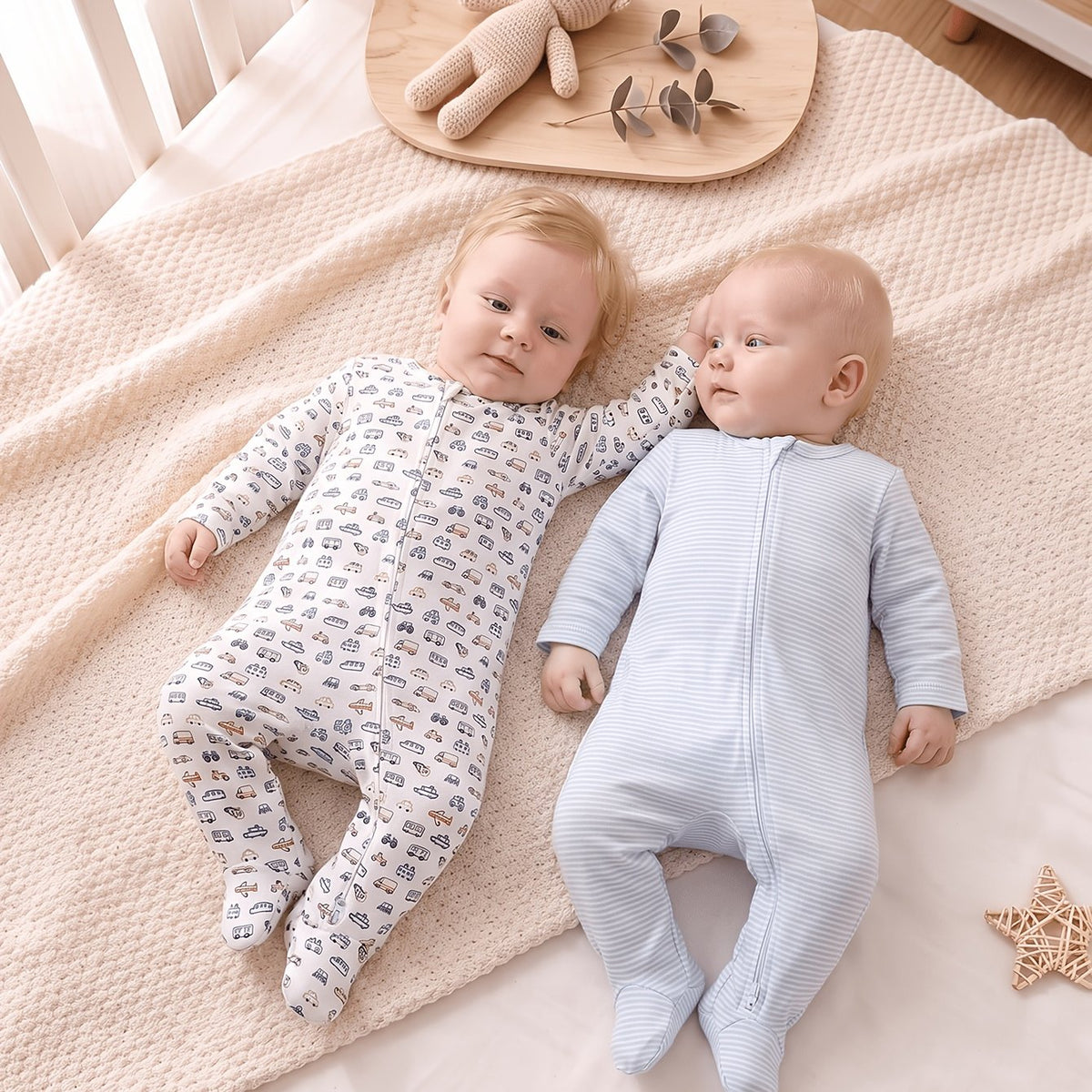 Mini Combinaison de Nuit à Pieds avec Imprimé Œufs — Monptitlou Image