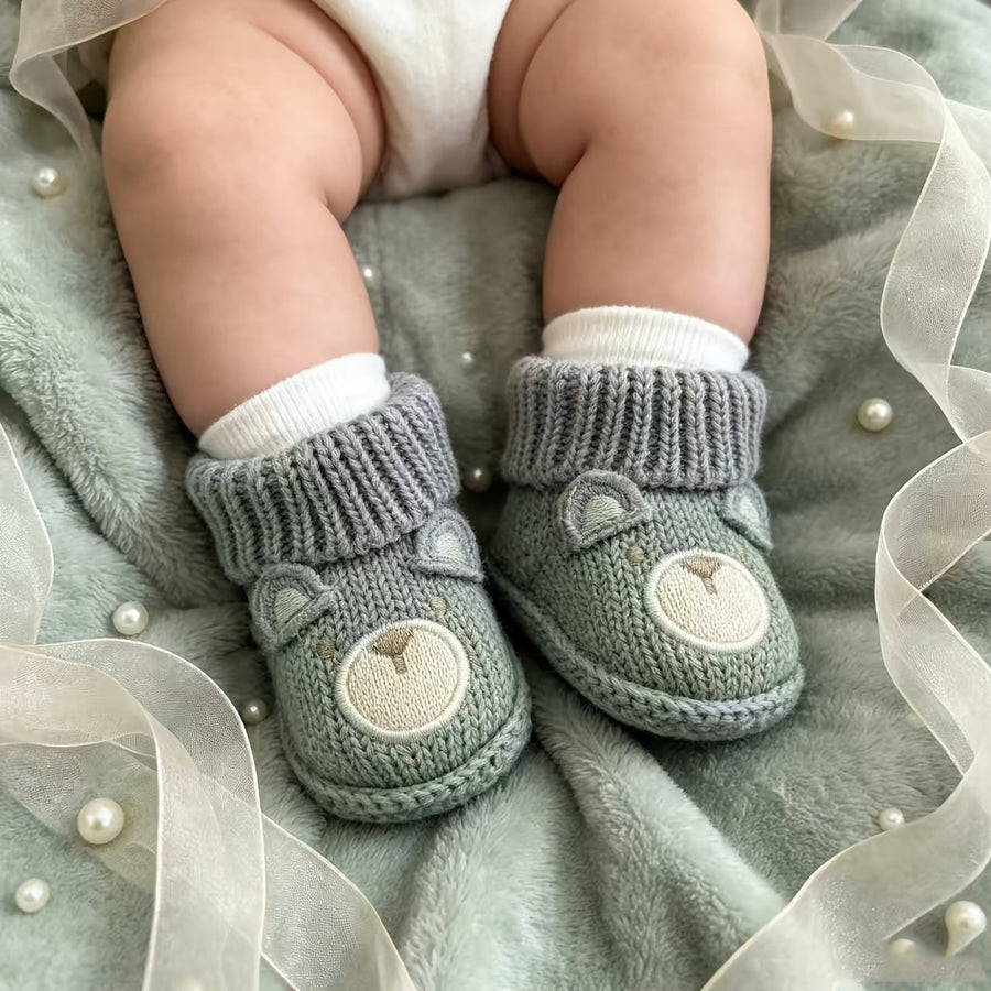 1 Paire de Chaussures de Bébé Tricotées à la Main — Monptitlou