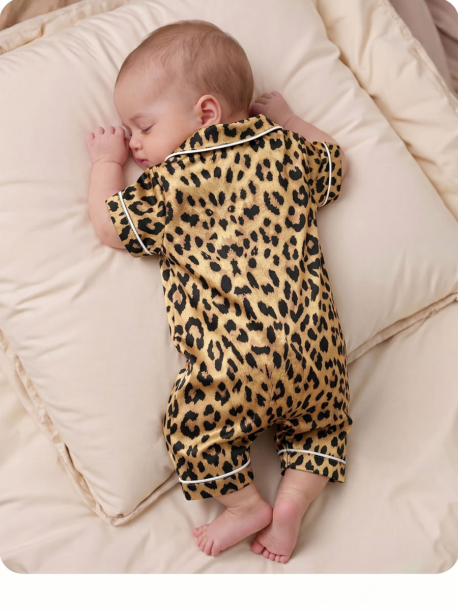 [Tenue bébé légère respirante] Combinaison courte manches à col revers — Monptitlou