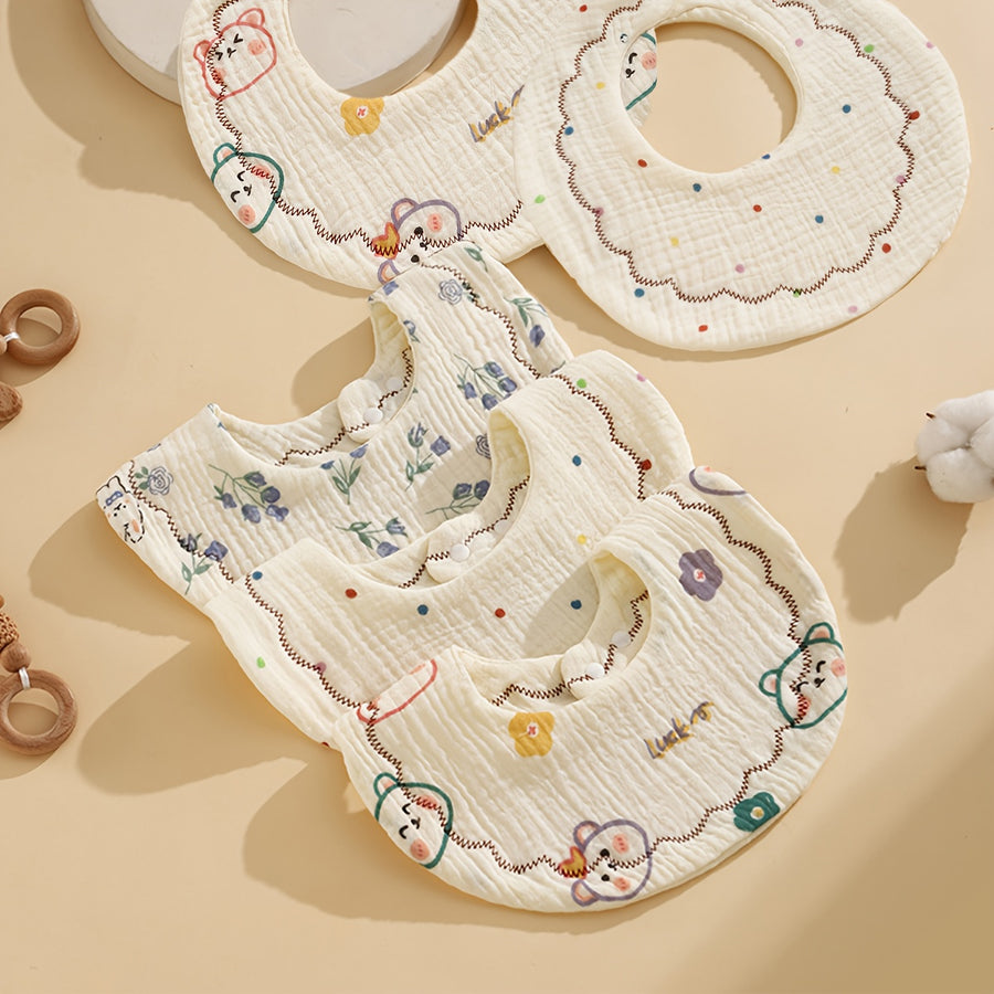 Bavoirs pour bébé, bavoirs ronds à motif de dessin animé pour — Monptitlou