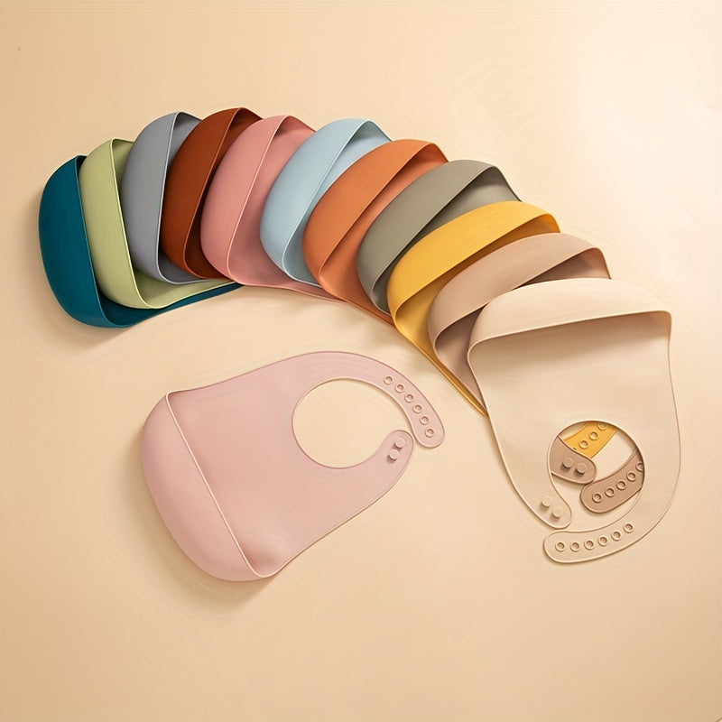 1 bavoir en silicone pour bébé, bavoir uni pour nourrisson — Monptitlou