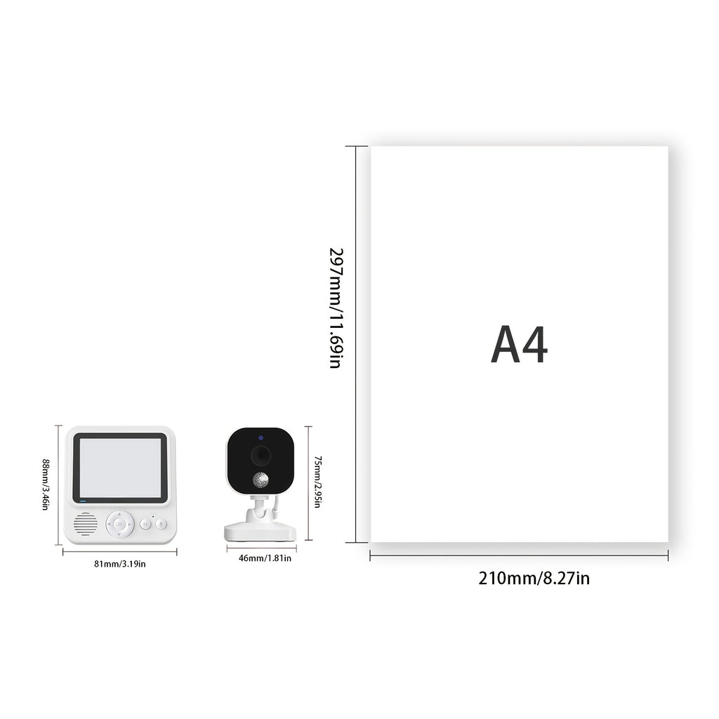 Écran vidéo IPS de 7,11 cm avec audio bidirectionnel, 8 berceuses — Monptitlou