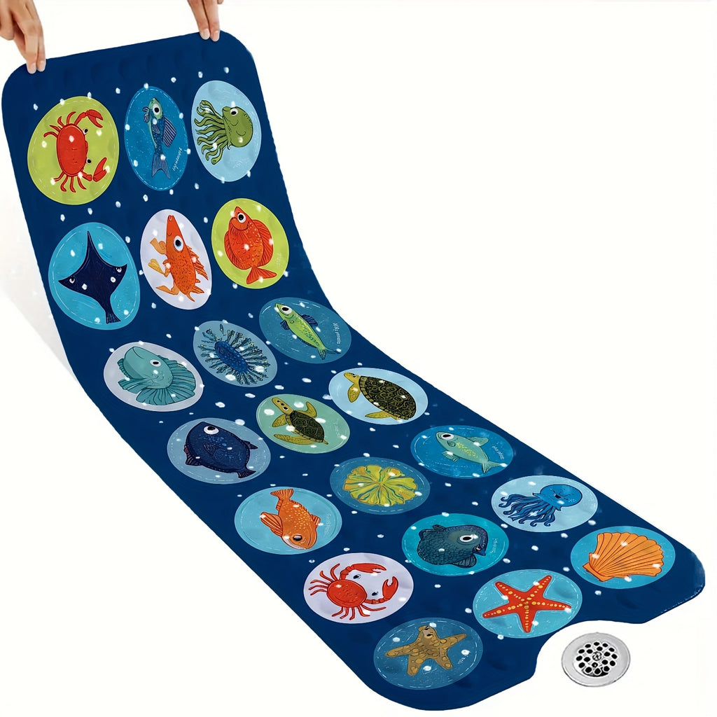1 tapis de bain motif vie marine, idéal pour la salle de bain — Monptitlou