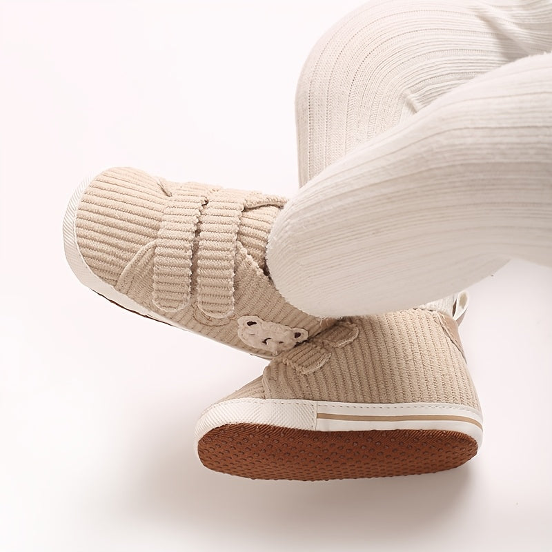 Chaussures de bébé 0-1 an printemps et automne, mignon petit ours, semelle en tissu doux antidérapante, chaussures de sp