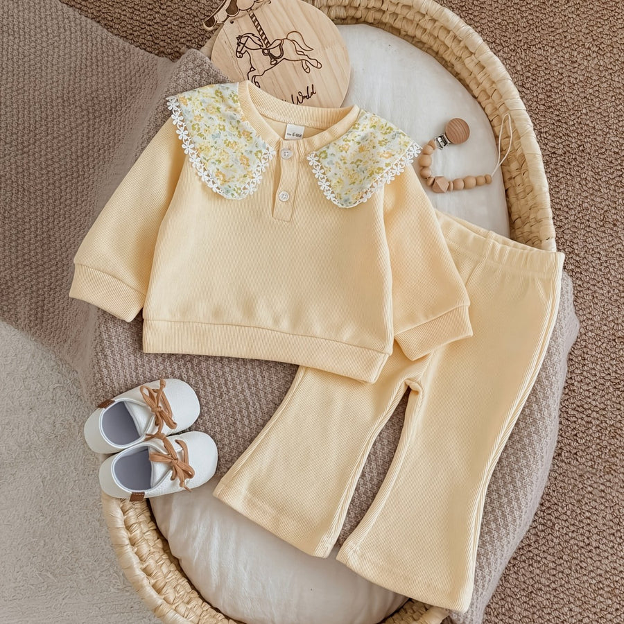 Ensemble 2 pièces pour fille printemps/automne à imprimé floral avec — Monptitlou