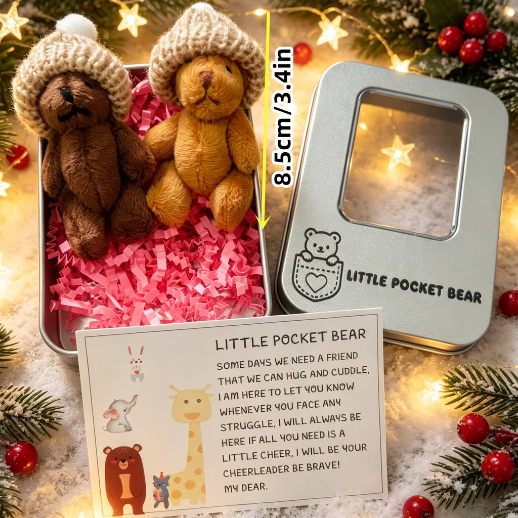 Mon Petit Ours Inquiet, 2 Nounours en Peluche et Carte de Vœux — Monptitlou