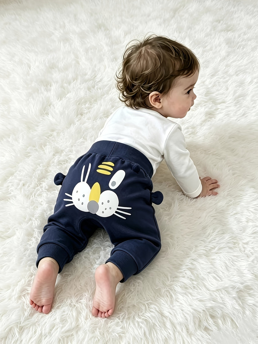 Pantalons harem en tricot doux pour bébé, taille haute — Monptitlou