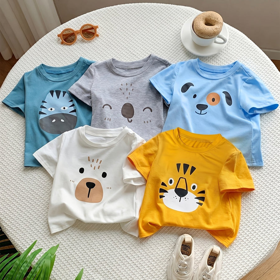 T-shirts manches courtes col rond motif cartoon confortables — Monptitlou