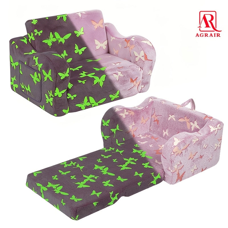 Canapé-lit pliable 2 en 1 pour enfants, tissu flanelle doux
