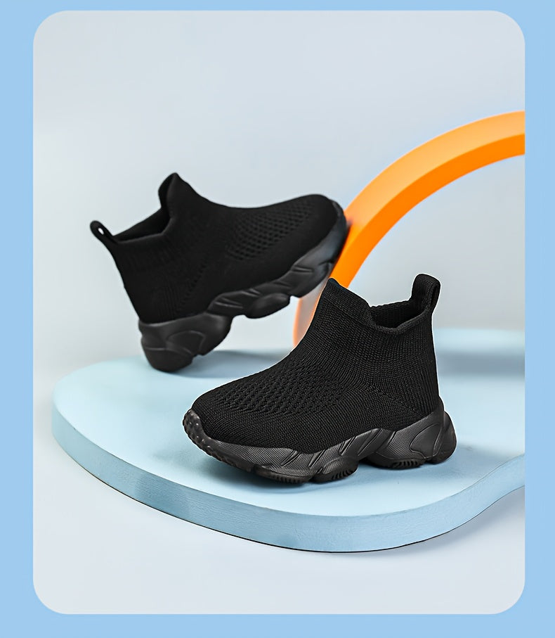 Chaussures de sport en maille respirantes pour garçons et filles, chaussures-chaussettes élastiques, style tendance tric