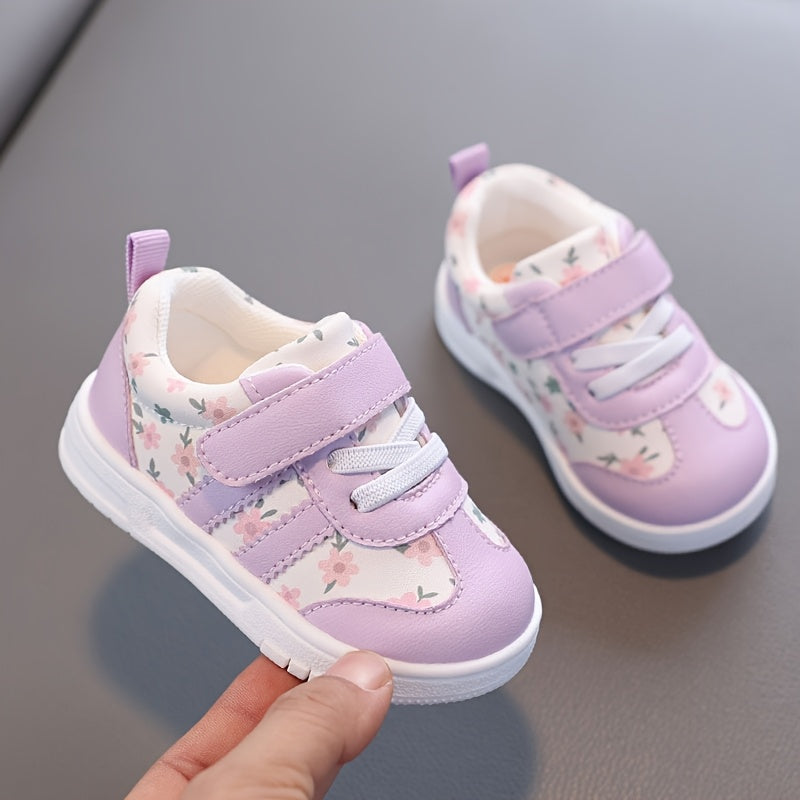 Chaussures bébé garçons et filles 1-2-3-4 ans motif floral mignon semelle souple antidérapante pour marche extérieur int
