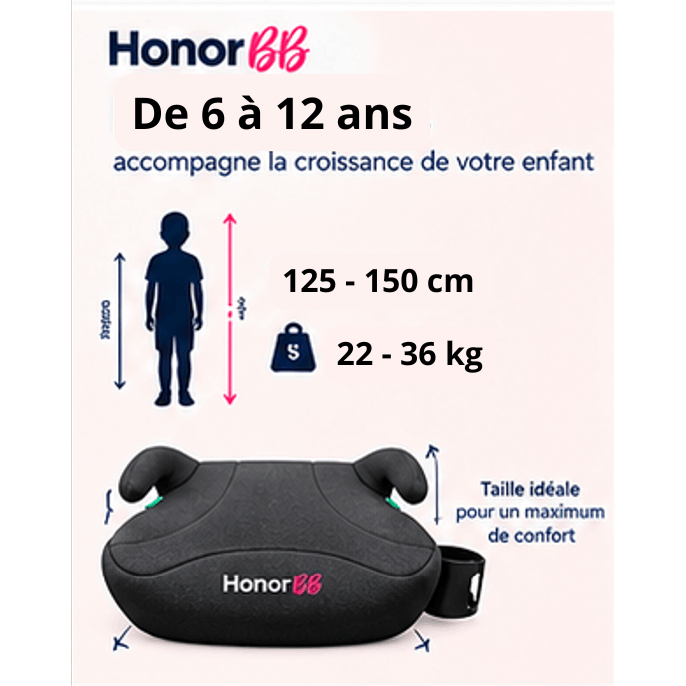 HonorBB Rehausseur I-Size ISOFIX Cosyfix R129 – Sécurité et confort