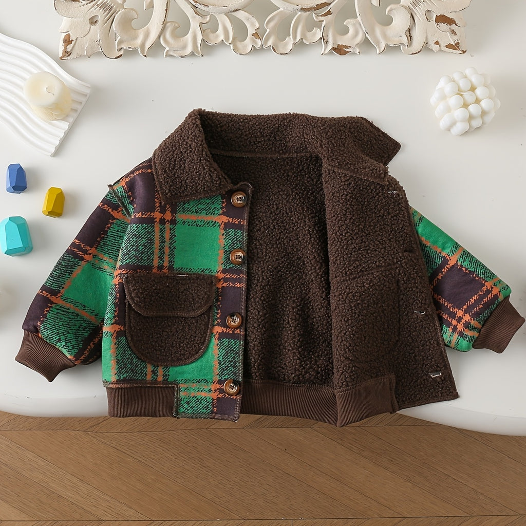 Veste à Revers Classique Unisexe pour Bébé à Carreaux pour — Monptitlou