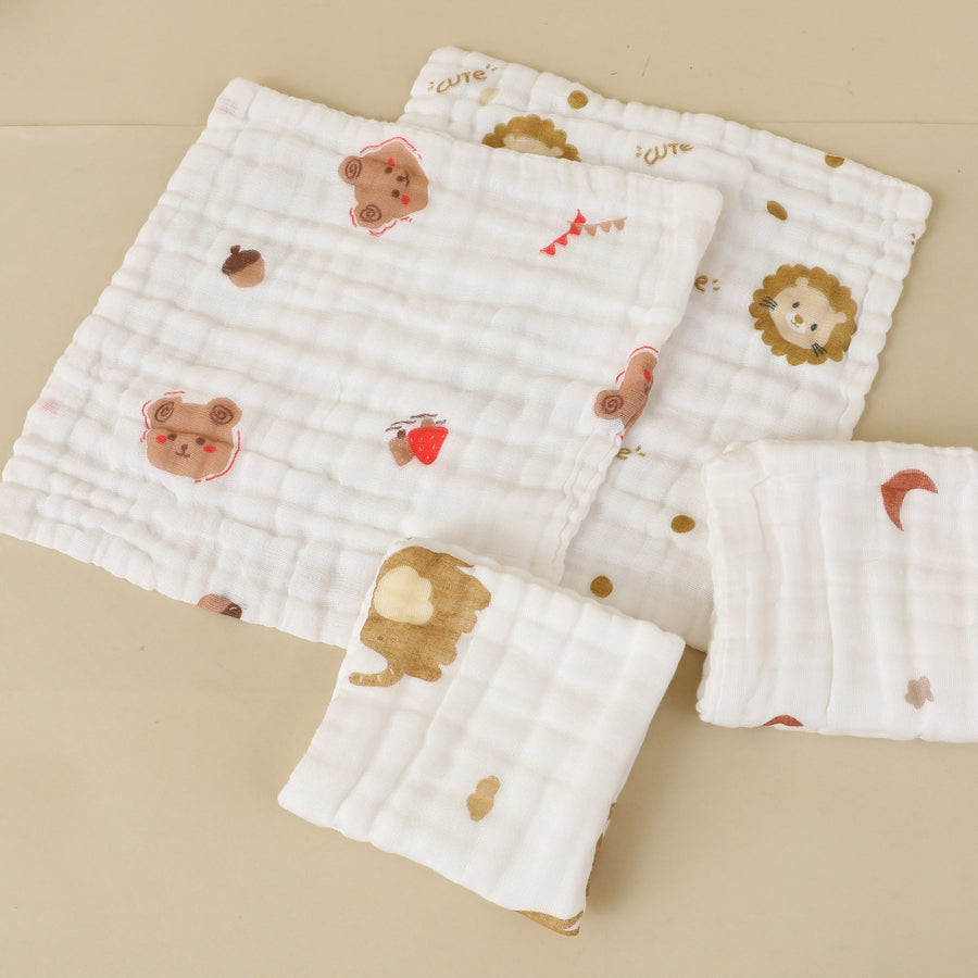 Serviette Carrée Bébé, Motif Cartoon Mignon — Monptitlou