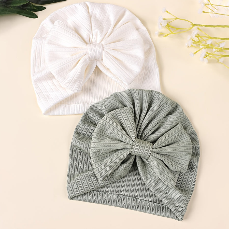 2/3/8pcs Chapeau à nœud en tissu rayé de couleur unie, super élastique — Monptitlou