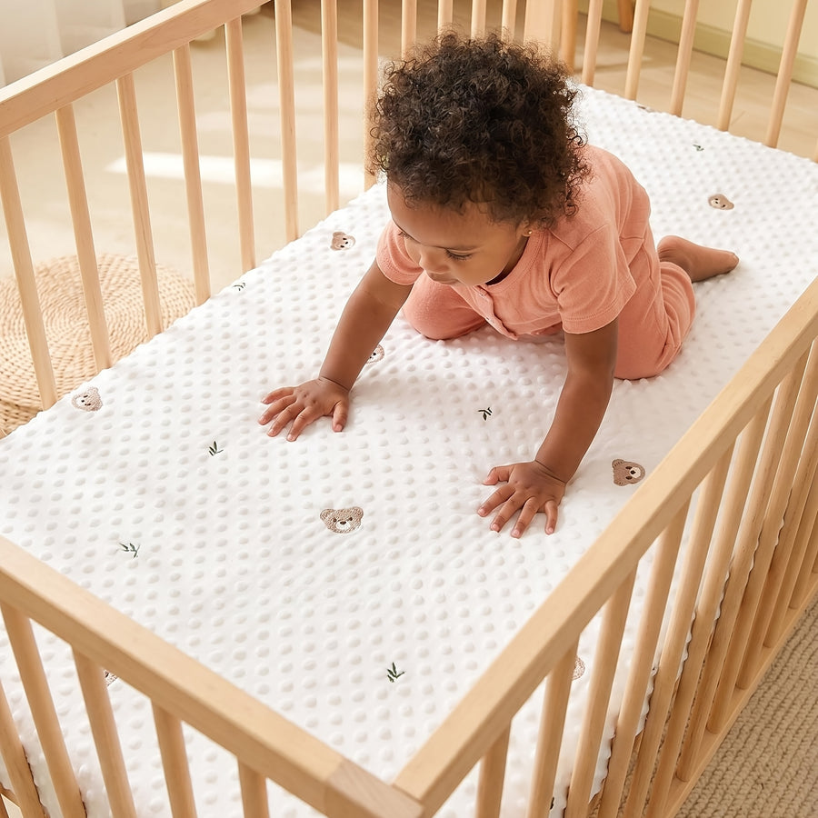 Drap-housse pour enfant brodé haricot — Monptitlou