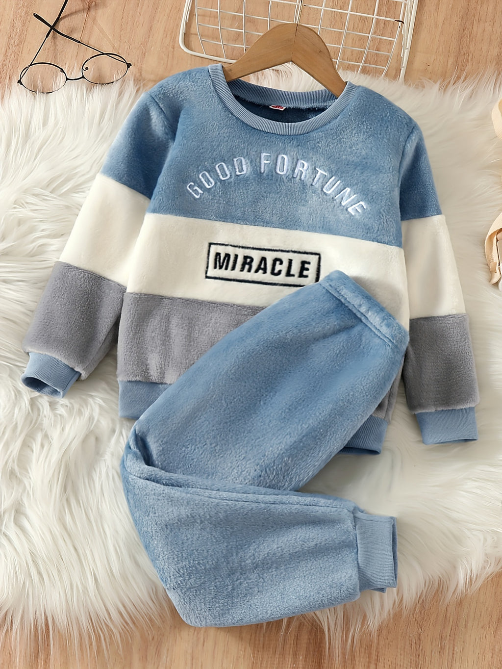 Ensemble hiver garçon, pantalon long chaud épais pour bébés et jeunes — Monptitlou