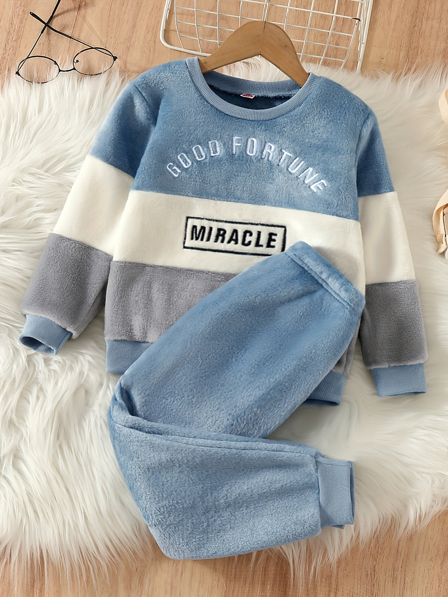 Ensemble hiver garçon, pantalon long chaud épais pour bébés et jeunes — Monptitlou