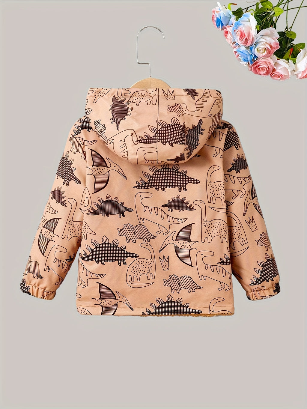 [Vêtements automne hiver] Veste à capuche en polaire teddy imprimée — Monptitlou
