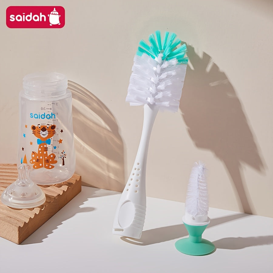 Ensemble de brosses à biberon 2-EN-1 en nylon avec brosse à tétine — Monptitlou