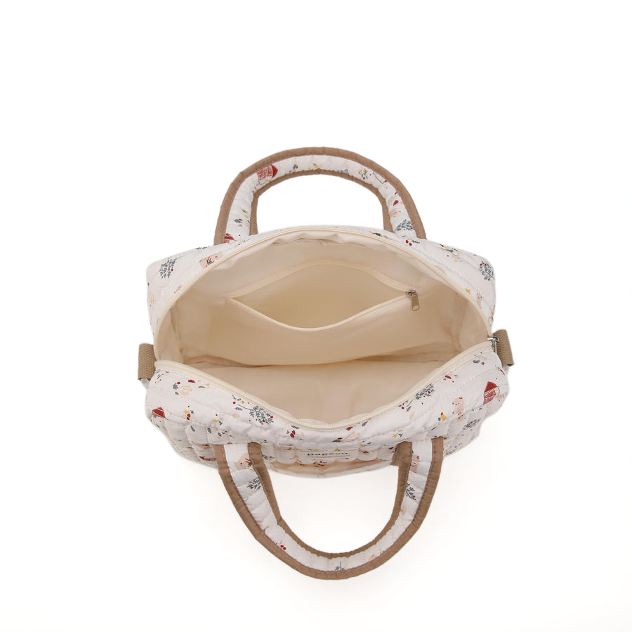 Sac fourre-tout mignon pour maman, motif floral et matelassé — Monptitlou
