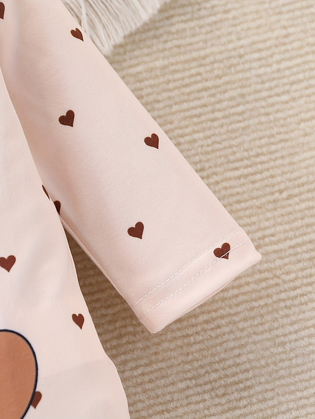 Bodysuits pieds pour bébé, imprimé ours, col rond manches longues — Monptitlou