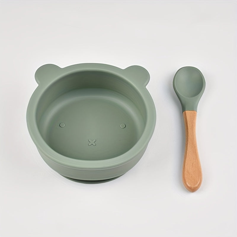 Ensemble de vaisselle pour bébé en silicone alimentaire avec ventouse — Monptitlou